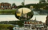 Colour multiview postcard of Uttoxeter and Doveridge