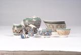 Wormed or cable decoration jugs, bowls and pepper pot