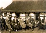 Group outside Izaak Walton's Cottage, Shallowford,