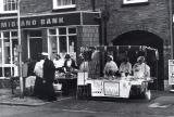 Tufty Club stand outside the Midland Bank, Eccleshall