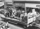 Bass Museum Beer Engine Float moving down High Street, Burton-on-Trent