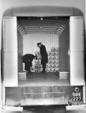 Interior of an Elkes' biscuit delivery lorry, Uttoxeter