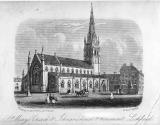 Engraving of St. Mary's Church and Market Square, Lichfield