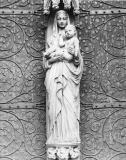 Statue of the Virgin Mary on door of Cathedral, Lichfield