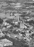 Aerial view of the Lichfield with the cathedral in the centre