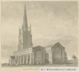 Clifton Campville Church: sepia drawing