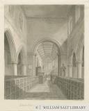 Interior of Eccleshall Church: sepia drawing
