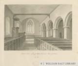 Interior of High Offley Church: sepia drawing
