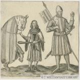 Drayton Bassett Church - helmeted knight: copper-plate engraving
