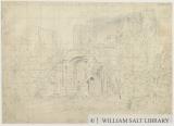 Dudley Castle - the Barbican: pencil drawing