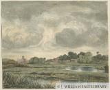 Stafford - Distant View from East: water colour painting