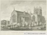 Leek Church: sepia drawing