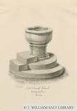Font in Leigh Church: sepia drawing