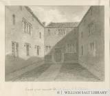 Lichfield - Court Yard of Old House in The Close: sepia drawing
