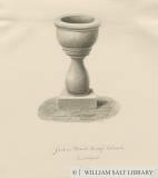 Lichfield - Font in St. Mary's Church: sepia wash drawing