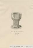 Lichfield - Font in St. Michael's Church: sepia drawing