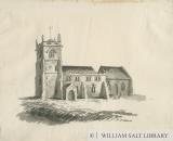 Kings Bromley Church: sepia drawing