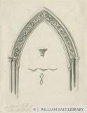 Interior of Lichfield Cathedral - Arch in North Aisle: sepia drawing