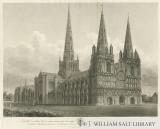 Lichfield Cathedral - North West View: engraving