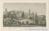 Tutbury Castle and Church - South East View: engraving
