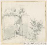 Tutbury Castle - Entrance Gateway: pencil drawing