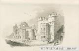 Tutbury Castle - Court Yard: pen and wash drawing