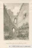 Tutbury Castle - Interior of Ruins: sepia wash drawing