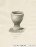 Font in Longnor Church: sepia drawing