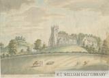 Sandon Church and Parsonage: water colour painting