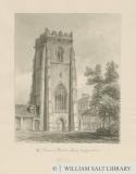 Ranton Abbey [Priory] - The Tower: sepia drawing