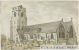 Rugeley Church (Old): water colour painting