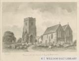 Rugeley Church (Old): sepia drawing