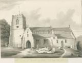 Tettenhall Church: sepia drawing