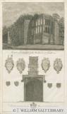 Tixall Hall - Gothic Window and Heraldic Antiquities: engraving