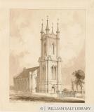 West Bromwich Church [New]: sepia wash drawing