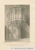 Wolverhampton - Stone Pulpit in St. Peter's Church: sepia drawing