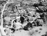 Aerial view of Oulton Abbey and village, near Stone