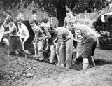 Rugby.  Schoolboys digging Air Raid Shelters